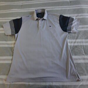 Matte Grey Golf Polo Shirt Mens XL White Black Sleeves